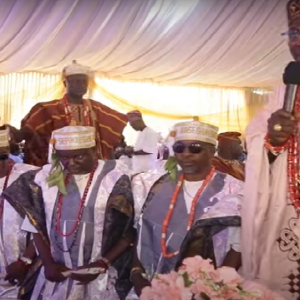 INVESTITURES OF SOGA LEKUTI, RASAQ OLOWU & KEHINDE PHILLIPS AS EGBE AROBAYO OKUNRUN TITLE HOLDERS