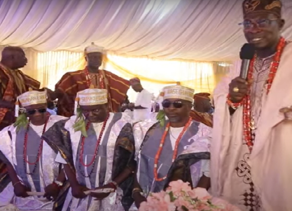 INVESTITURES OF SOGA LEKUTI, RASAQ OLOWU & KEHINDE PHILLIPS AS EGBE AROBAYO OKUNRUN TITLE HOLDERS